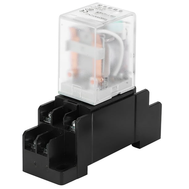 Relé Electromagnético YJ2N-LY 2A2C Con Base – 12V/24V/220V AC, 8 Pines Con Indicador LED