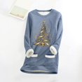 thumbnail image 4 of WEAIXIMIUNG Sweatshirts Femme Arbre de Noël Manches Longues Col Rond Poche Rembourré Pull Chaud, 4 of 5