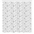 thumbnail image 3 of Ambesonne Wedding Shower Curtain, Flower Bouquet Cake, 69"Wx75"L, Black White, 3 of 3