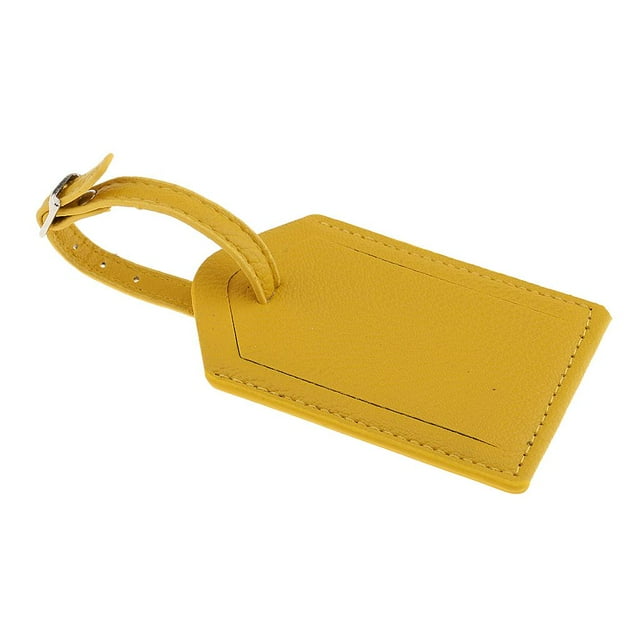 Etiquetas de equipaje Cuero para negocios Etiquetas de maleta Etiqueta de titular de nombre Etiquetas de identificación Accesorios 10x6 Amarillo