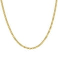 thumbnail image 2 of 925 Sterling Silver Hollow Comfort Curb Chain Yellow 4.1mm Necklace 22 Inch Chain Necklace for Women and Men, 2 of 2