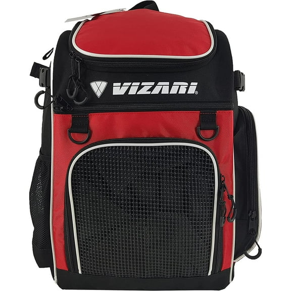 Vizari 'Cambria' Soccer Backpack | Versatile Multiple Sports Bag for Ultimate Convenience | For Kids and Adults - Red/White