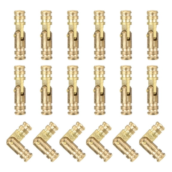 Uxcell 18pack Invisible Brass Barrel Hinge, 17x4mm Concealed Hinges, Folding Support Cylindrical Hidden Barrel Hinges