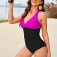 thumbnail image 5 of AICARE Women's One Piece Bathing Suits Tummy Control Swimsuits V Neck Ruched Slimming Swimwear, 5 of 7