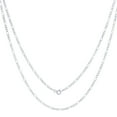 thumbnail image 2 of Nuragold 14K Real White Gold Solid Figaro Link Chain Necklace 16"-30" (2.25mm-6.5mm) Italian Jewelry for Men & Women, 2 of 22