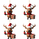 thumbnail image 1 of Likrtyny Alce Dibujos Animados Acrílico Navideño Con Sombrero Navidad Decoraciones Colgantes para (1), 1 of 2