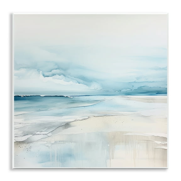 Stupell Industries Abstract Modern Shoreline Abstract Painting Unframed Art Print Wall Art, 12 x 12