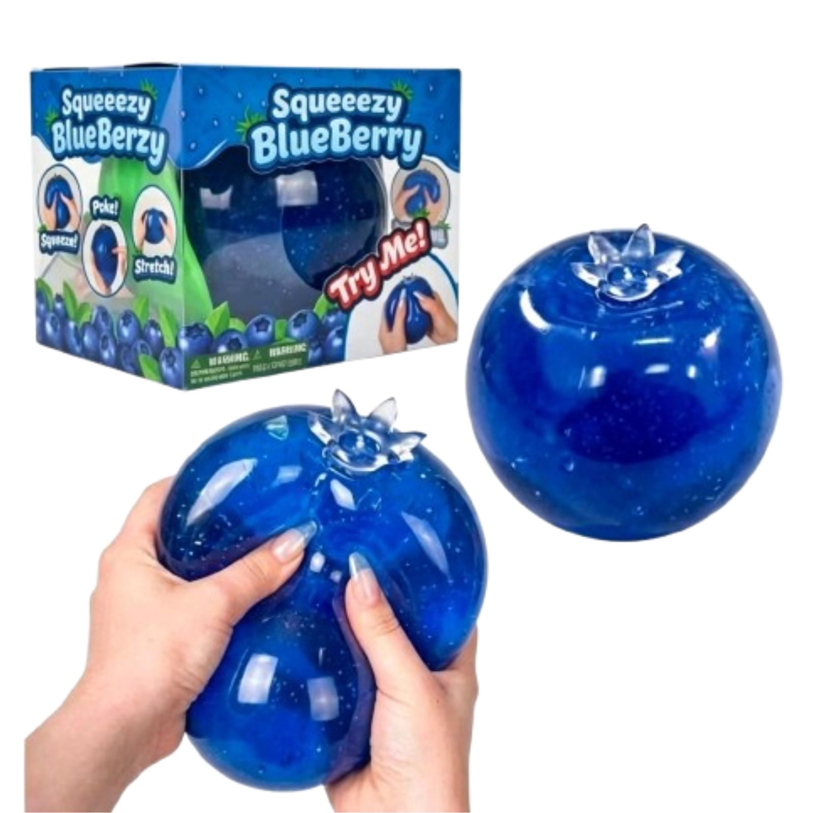 Giant Blueberry Squishy Toys, Blueberry Squishy, Blue Blueberry Squishy Shaped Stress Balls, Slow Rebound Clear Fruit Squeeze Fidget Toy Anxiety Relief Soft Stress Ball Pinch Sensory Toy