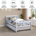 thumbnail image 3 of KYLE & KAY Twin Modern Bed with Pull Out Trundle, Trundle Bed Frame with Headboard and Footboard for Bedroom, Small Living Space,Twin for Teenager ,White ﻿, 3 of 6