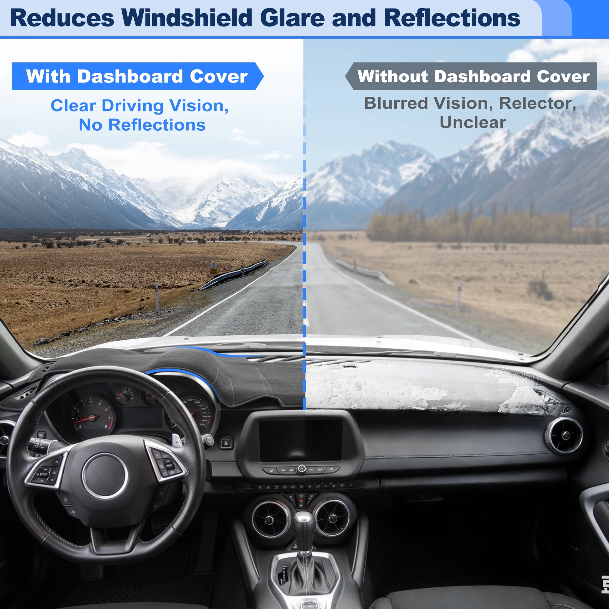 Unique Bargains Dashboard Mat Non-Slip Protector for Chevrolet Camaro RS 2016-2024