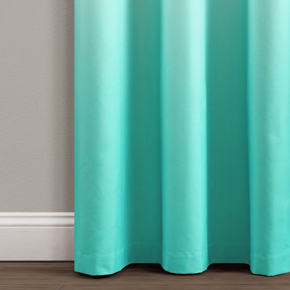 Lush Decor Mia Ombre 100% Blackout 84" x 38" Print Aqua 100% Polyester Metal Grommets Pair Window Panel