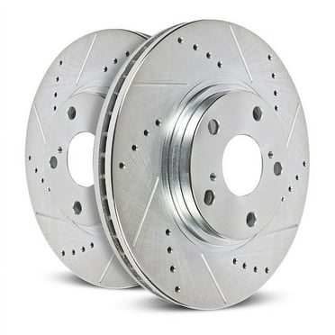 Power Stop Front Pair of Drilled and Slotted Brake Rotors AR83076XPR
