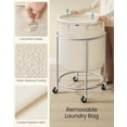 thumbnail image 4 of 50.2-Gallon (190 L) Laundry Basket with Wheels, Rolling Round Heavy-Duty Laundry Hamper Cart with Steel Frame and Removable Bag, 2 Locking Wheels, Ink Black and Metallic Silver URLS001B01, 4 of 8
