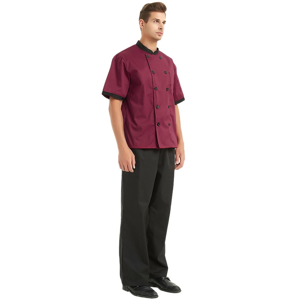 Veste De Chef TOPTIE Manches Courtes - Polyester/Coton - Unisexe - Pour Cuisine Professionnelle