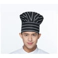 thumbnail image 1 of Chef Hat Adult Adjustable Elastic Baker Kitchen Cooking Chef Cap(Black and white strips), 1 of 3