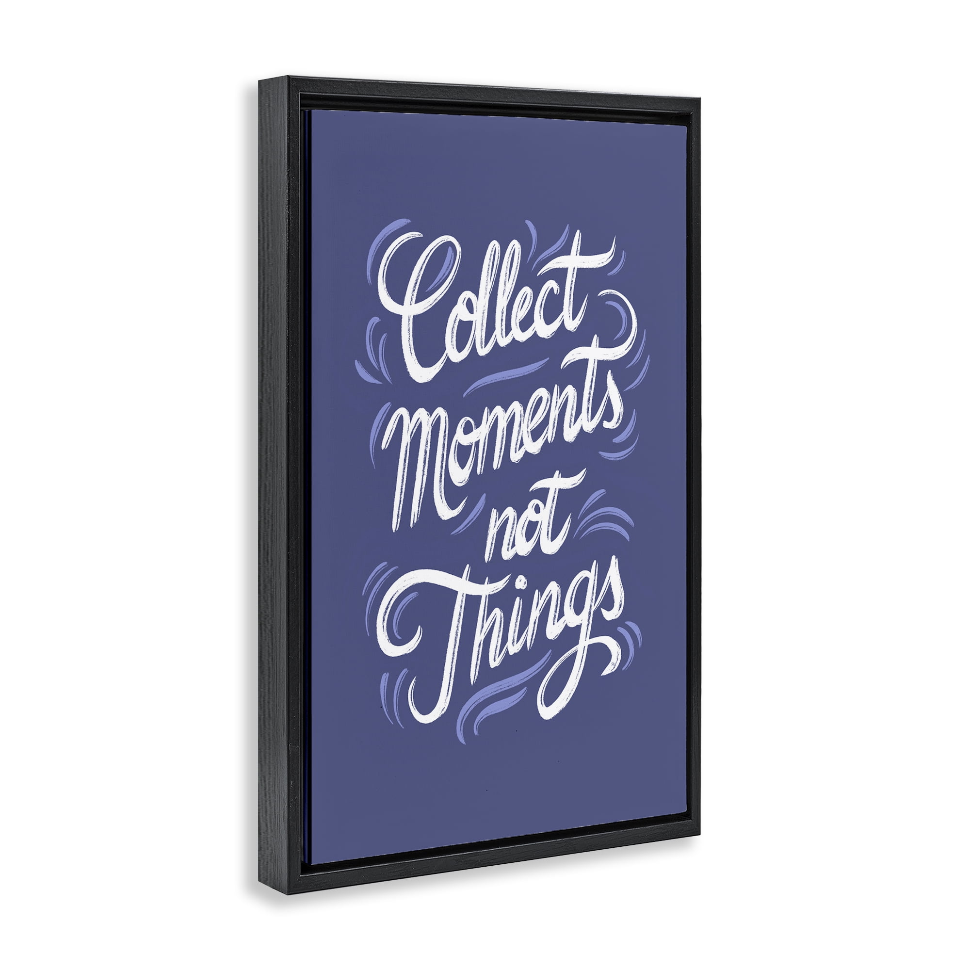 Stupell Industries Collect Moments Not Things Black Framed Floater Canvas Wall Art, design by Martina Pavlova