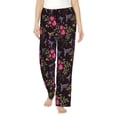 thumbnail image 2 of Lsque Flowers And Humming Bird1 Print Women's Pajama Pants, Lounge Pant - Comfortable Home Wear,Elastic Waistband, Stylish Design-Medium, 2 of 9