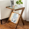thumbnail image 4 of Logianis Rattan Side Table Night Stand with Glass Top Small End Tables Bamboo Coffee Table 22"*17"*14" Brown, 4 of 7