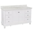 thumbnail image 5 of Bella 60" Single Bathroom Vanity with White Cabinet and Engineered Marble Top, 5 of 7