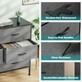 thumbnail image 4 of JIOABL 6 Drawer Chest Organizer with Fabric Bins, Dresser for Bedroom, Tall Steel Frame, Grey, 4 of 5