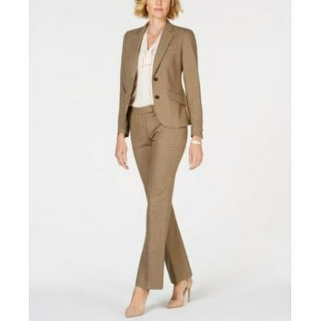 Anne Klein Women's 2Pc Jacket & Pant Set Brown Size 14