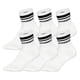 thumbnail image 1 of HUDDLE Calcetines Unisex, pack de 6 – Rayas dobles, logo, Short Crew, calcetines deportivos, color liso Blanco 39-42, 1 of 3