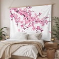 thumbnail image 3 of Pink Flowers Tapestry for Bedroom Wall Hanging Tapestry, Pastoral Botanical Blossom Tree Branches Ceiling Backdrop Tapestries Poster Blanket Wall Decor for Teens Room Living Room Dorm 59" x 90", 3 of 8