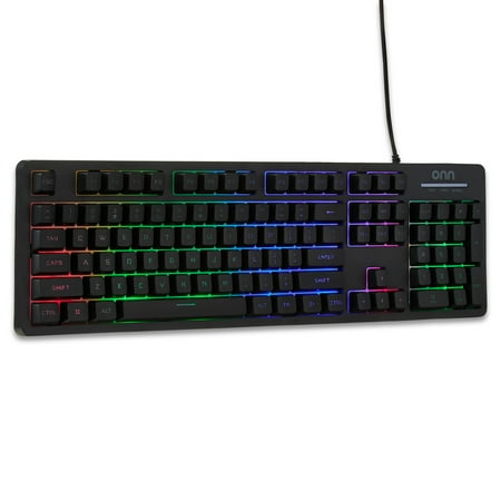 onn Wired LED Gaming Keyboard, Backlit, Gray