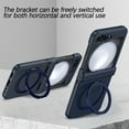 thumbnail image 2 of For Samsung Galaxy Z Flip 7 Phone Case,Built-in Tempered Glass Screen Protector,With 360° Rotatable Ring Kickstand,Hinge Protection,Shockproof Ultra Slim Rugged Phone Case,Darkblue, 2 of 7