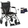 Transport Wheelchair Lightweight Folding, Lightweight Transport Chair Wheelchair With Brakes, Elevating Legrest, Carry Bag, Sheepskin Armrest Pouch, Travelite Transport Wheelchair Chair In A Bag, 19''