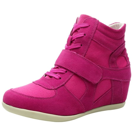 

Women‘s Formal Wedge Hidden Heel Suede Leather Fashion Sneakers Rose US8.5 8522