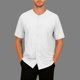 thumbnail image 2 of Mens Botón Camisa Color Sólido Cuello en V Manga Corta Sobredimensionado Transpirable Cardigan Superior, Largo Cardigan Hombres Desgaste Deportivo Casual, 2 of 9