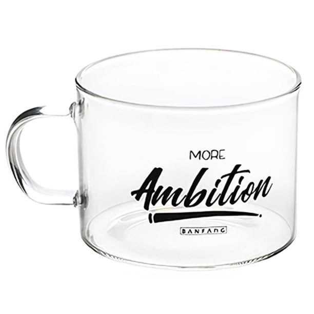 Bewildely Vaso de vidrio Carta resistente a altas temperaturas Taza de agua Exquisita taza de bebida fría Gran capacidad Taza de bebida extra fría Barra de herramientas Numero 5 Bewildely HA027142-05