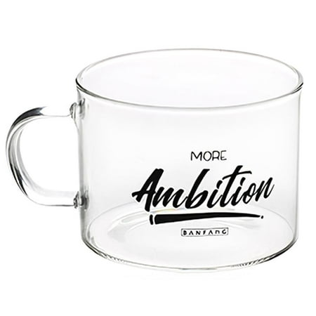 

Glass Cup Smooth High Temperature Resistant Letter Water Cup Exquisite Cold Drink Cup Large Capacity Extra Cold Drink Cup with Handle for Home Hotel Indoor