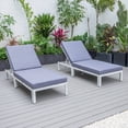 thumbnail image 3 of LeisureMod Chelsea Modern Weathered Grey Aluminum Outdoor Patio Chaise Lounge Chair Set of 2 With Blue Cushions, 3 of 9