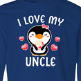 thumbnail image 4 of Inktastic I Love My Uncle with Cute Penguin and Hearts Long Sleeve Youth T-Shirt, 4 of 5