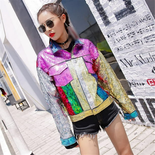 Glitter jean hot sale jacket