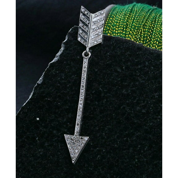 Diamond Arrow Pendant 925 Silver Diamond Pendant Birthday Gift Arrow Pendant.
