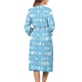 thumbnail image 2 of Yuyamidu HO-HO-HO Bathrobe Women Lightweight Spa Robe Snowflake V-Neck Nightgown Blue Kimono Robes Christmas Robe Womens 3/4 Sleeves Homewear Size 2XL, 2 of 7