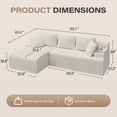 thumbnail image 5 of KAMEROUT 96" Modular Sectional Sofa Couches, L-Shaped Boneless Cloud Couch with Deep Seat & Plush Corduroy Fabric, Left Facing Chaise, 5 of 10