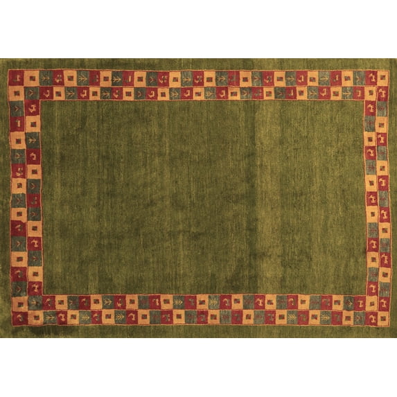 Ahgly Company Indoor Rectangle Abstract Brown Contemporary Area Rugs, 7' x 9'