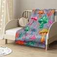 thumbnail image 2 of ARISTURING in The Dark Blanket Mushroom Blanket for Kids Adults Soft Flannel Throw Blankets Colorful Mushroom Blankets for Sofa Couch Living Room Bed Birthday Gifts, 2 of 6