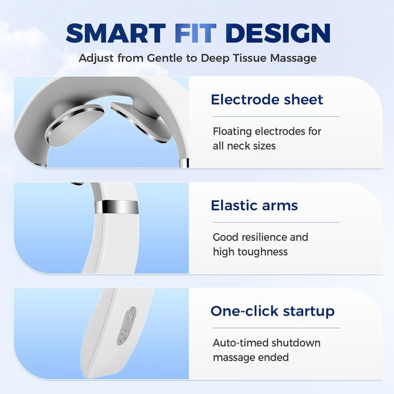 Neck Machine with Heat, Neck Massager with Heat Therapy and Shiatsu, Relaxer 10 Modes Portable for Home/Office, Relax Soothing Therapy Travel