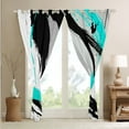thumbnail image 3 of Black Grey Teal Curtains & Drapes Brush Strokes Oil Painting 30%-50% Blackout Curtains, Gradient Abstract Vintage Curtains Ombre Graffiti Black Out Curtains, Contemporary Modern Window Drapes, 3 of 5