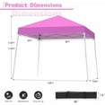 thumbnail image 4 of Canopy Tent, 10X10 FT Pop Up Canopy Outdoor Instant Tent Slant Legs with Carrying Bag, Portable Gazebo Shelter for Patio Deck Garden and Beach - 8X8 FT Canopy Cover (Pink), 4 of 7