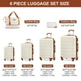 thumbnail image 2 of 13 Piece Luggage Sets, 16/20/24/28 inch Hardside Lightweight Suitcase with 7PCS Packing Cubes, With Expandable Duffle Bag (White Tan), 2 of 13