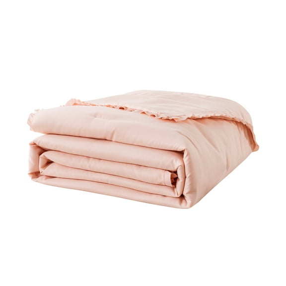 St. James Home Ruffle Down Alternative Bed Blanket, Pearl Blush, Full/Queen