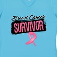 thumbnail image 4 of Inktastic Cool Breast Cancer Survivor Women's V-Neck T-Shirt, 4 of 5