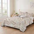 thumbnail image 2 of Quilts Twin XL Size Bedding Set, Spring Tan Cobweb Lightweight Quilted Comforter, Abstract Minimalist Farmhouse Lines Soft Reversible Bedspread Coverlet with Pillow Covers for All Season, 68" x 98", 2 of 9