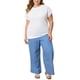 thumbnail image 2 of GRACE & GRANDEUR Blusa de verano para mujer en tallas grandes, top de punto con cuello barco, mangas raglán sueltas, blusas casuales 1X blanca, 2 of 6